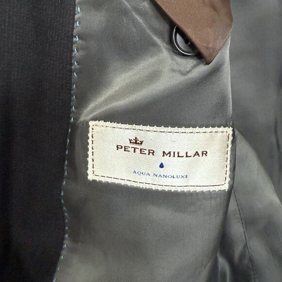 Peter Millar Size 46R Wool Sports Coat Blazer Jacket Gray‎ Classic Professional - Picture 7 of 11
